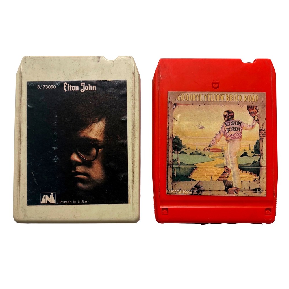 Elton John 8-Track Tape Lot Goodbye Yellow Brick Road Red Shell & Self Titled